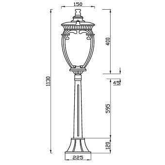 Светильник ландшафтный Maytoni Fleur O414FL-01GB1 60Вт IP44 E27 золото/чёрный