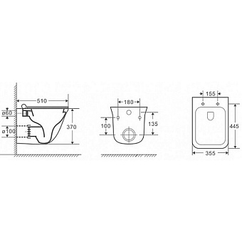 Унитаз подвесной Azario Felice AZ-0054 безободковый с микролифтом