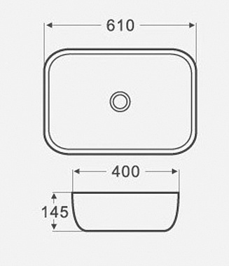 Раковина накладная Azario Letop AZ-2143P 61х40см
