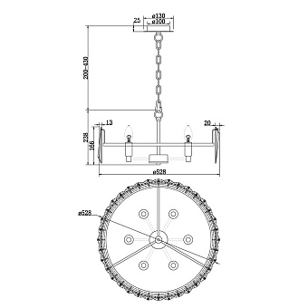 Светильник подвесной Maytoni Puntes MOD043PL-06CH 60Вт E14