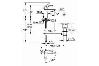 Смеситель для раковины GROHE Eurosmart 32926003 хром