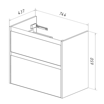 Тумба под раковину напольная LEMARK Combi LM03C80T 44х74,4х65см