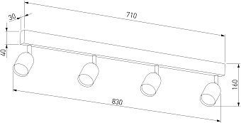 Светильник потолочный TK Lighting Top 1009 50Вт GU10