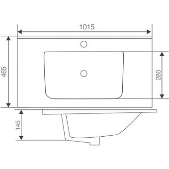 Тумба с раковиной SOLE Ultra УТ000068481 43,5х98,2х51,8см