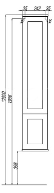 Пенал подвесной Акватон Леон 1A186503LBPS0 33х31,2х160,2см дуб белый