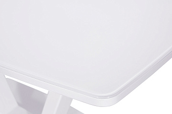 Кухонный стол раскладной AERO 80х130х76см закаленное стекло/сталь White Glass