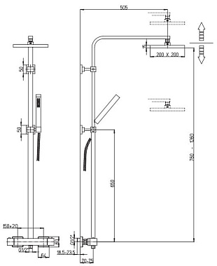 Душевая система Paini Dax-DaxR 84CR689TH2SQP1 хром