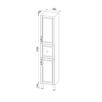 Пенал напольный IDDIS Oxford OXF36W0i97 30х36х190см белый