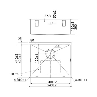 Мойка кухонная IDDIS Edifice EDI54B0i77 54х44см матовое золото