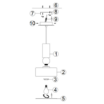 Светильник подвесной Maytoni Void MOD030PL-01GR 40Вт E14
