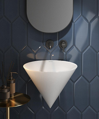 Настенная плитка KERAMA MARAZZI Алмаш 35020 грань синий 34х14см 0,709кв.м. глянцевая
