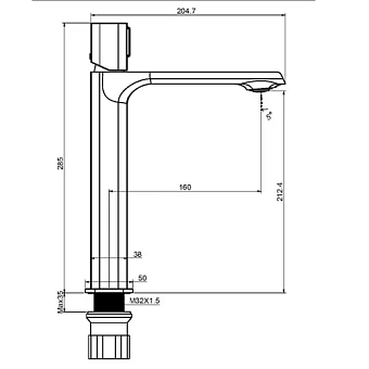 Смеситель для раковины Maxonor PL1189-9 серый