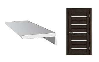 L-образный наличник Владимирская фабрика дверей Венге МДФ 70х8мм