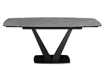 Кухонный стол раскладной AERO 85х120х76см закаленное стекло/керамика/сталь Pietra Grey