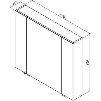 Шкаф зеркальный AQUANET Алвита 235344 17х100х85см с подсветкой