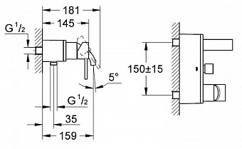 Смеситель для ванны GROHE Allure 32826000 хром
