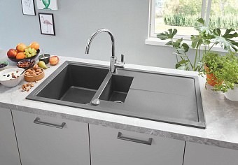 Мойка кухонная GROHE K400 31642AT0 100х50см серый