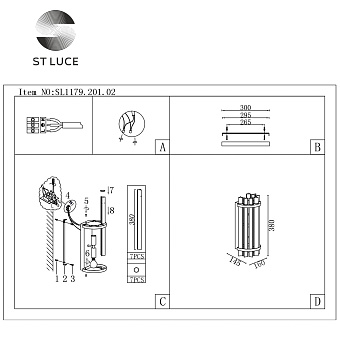 Бра ST Luce AREZZO SL1179.201.02 80Вт E14