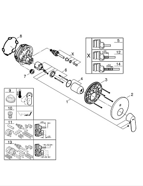Душевая система GROHE Eurosmart Cosmopolitan 25219001 хром