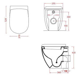 Унитаз напольный ArtCeram FILE 2.0 FLV005 15 00 безободковый без микролифта
