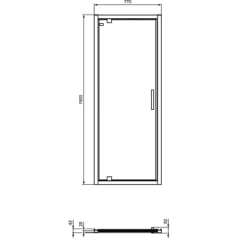 Душевая дверь IDEAL STANDARD CONNECT 2 K9268V3 195х80см стекло прозрачное