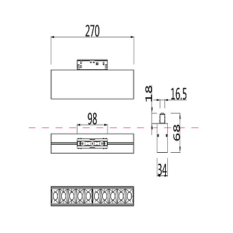 Магнитный трековый светильник Maytoni Points TR014-2-20W3K-B 19,7Вт LED чёрный