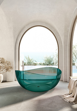 Ванна акриловая Abber Kristall AT9705Aquamarin 150х150см отдельностоящая