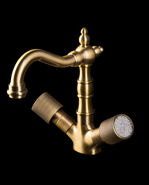 Смеситель для раковины Boheme Royal Cristal 312-Royal/CRST бронза