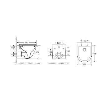 Унитаз подвесной Azario Grado AZ-0046 безободковый с микролифтом