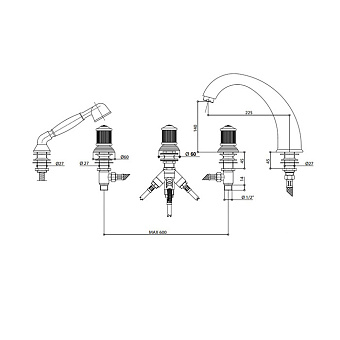 Смеситель для ванны Bongio Impero 06531OR0D золото