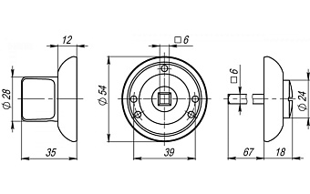 Фиксатор ARMADILLO WC-BOLT BK6-1SN/CP-3 матовый никель/хром
