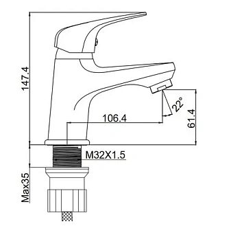 Смеситель для раковины Maxonor PL1077 хром