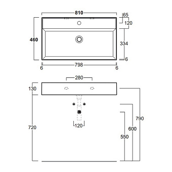 Раковина подвесная SIMAS Agile AG81 bi*1 81х46см
