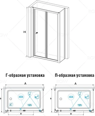 Угловое ограждение RGW Classic 04094187-011 CL-41 185х70см стекло прозрачное
