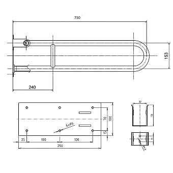 Поручень для ванной BEMETA HELP program 301606304 76,6см хром