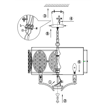 Люстра подвесная Maytoni Leaf H425-PL-05-G 40Вт 5 лампочек E14