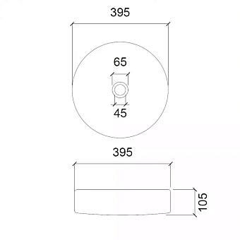 Раковина накладная Abber GLAS AK2301B 39,5х39,5см