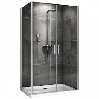 Угловое ограждение Abber Sonnenstrand AG04100C-S85 195х85см стекло прозрачное