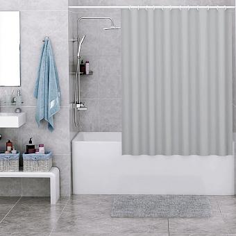 Шторка для ванной WASSERKRAFT Oder 240х240см серый