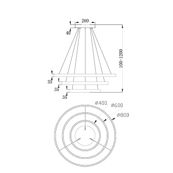 Светильник подвесной Maytoni Rim MOD058PL-L100B4K 113,9Вт LED