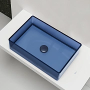 Раковина накладная Abber KRISTALL AT2803Saphir 60х40см