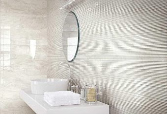 Настенная плитка MARAZZI ITALY Marbleplay M4P2 White Struttura Mikado ЗD Rett 30х90см 1,35кв.м. глянцевая
