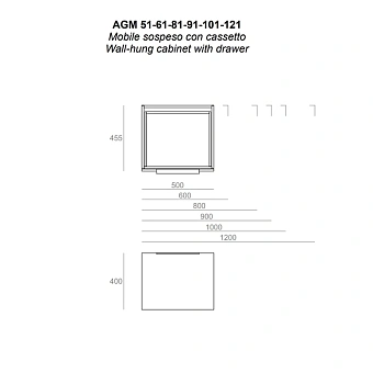 Тумба под раковину подвесная SIMAS Agile AGM101 LAVA 46х100х40см