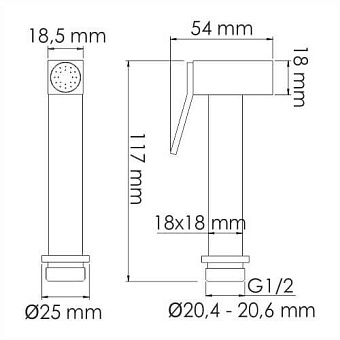Лейка для гигиенического душа WASSERKRAFT A213 золото