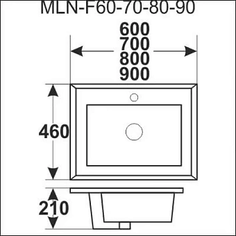 Раковина столешница MELANA F80-805 81х47см
