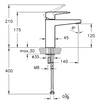 Смеситель для раковины VITRA Root Square A4273136EXP матовый чёрный