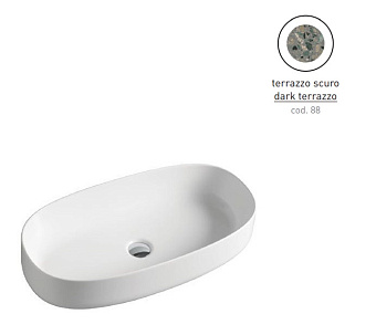 Раковина накладная ArtCeram Cognac COL005 88 00 68х35см