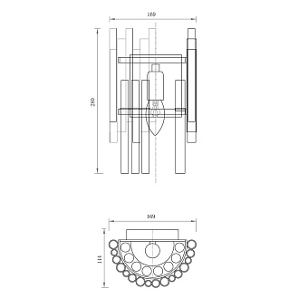Светильник настенный Maytoni Coliseo MOD135WL-01BS 60Вт E14