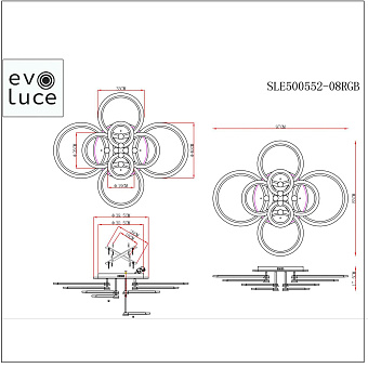 Светильник потолочный Evoluce CERINA SLE500552-08RGB 212Вт LED
