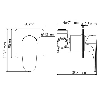 Смеситель для душа WASSERKRAFT Spree 1400 1451 никель